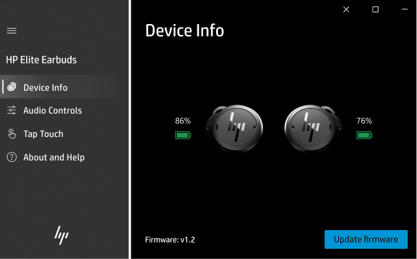 Firmware update screen showing update progress, version information, and error recovery states.